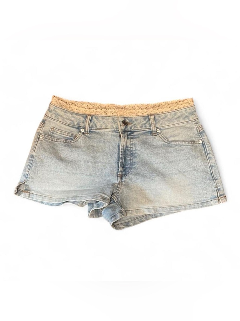 ✨ No Boundaries Lace Trim Denim Jean Shorts, never worn!